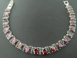 Bracelet Red zircon stones STERLING SILVER 925
