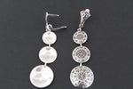 Very long earrings Sterling silver 925 round