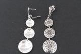 Very long earrings Sterling silver 925 round