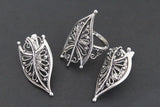 Leaf earrings and ring Sterling silver 925