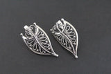 Leaf earrings and ring Sterling silver 925