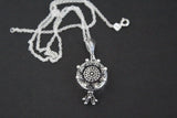 Pomegranate jewelry set Silver 925 and Earrings Dome ring pendant