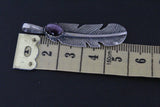 Pendant feather with purple tiger eye gemstone Sterling silver 925