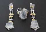 Rings Moon stone Artisan jewelry cabochon Silver 925 gem stone