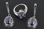 Small earrings SILVER 925 Purple jewelry