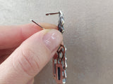 Silver 925 earrings dangle long blue lapis lazuli gemstone