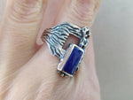 Silver 925 RING lapis lazuli gemstone Modern jewelry Armenian handmade