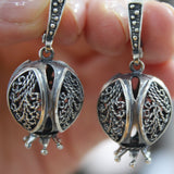 Pomegranate set earrings ring filigree Sterling silver 925