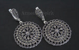 Sterling silver 925 Extra big earrings Marcasite