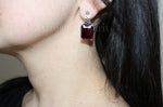 Earrings and ring Sterling silver 925 Ruby red stone