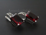 Earrings Sterling silver 925 Ruby red stone