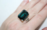 Ring Sterling silver 925 Teal turquoise stones