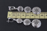 Very long earrings Sterling silver 925 round