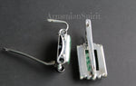 Sterling silver 925 SET Earrings ring pendant natural Aventurine green with sequins One of a kind