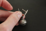 Earrings and ring black STERLING SILVER 925 floral