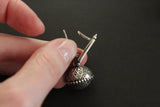 Earrings and ring black STERLING SILVER 925 floral