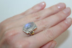 Rings Moon stone Artisan jewelry cabochon Silver 925 gem stone