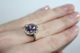 Delicate set Silver 925 earrings Light weight and Ring Purple