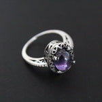 Delicate ring Silver 925 Light weight Purple jewelry
