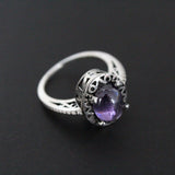 Delicate ring Silver 925 Light weight Purple jewelry