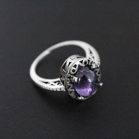Delicate ring Silver 925 Light weight Purple jewelry