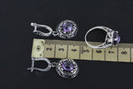 Small earrings SILVER 925 Purple jewelry