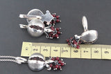 Pendant pomegranate Sterling silver 925 jewelry natural garnet One Of a Kind