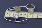 Silver 925 Long earrings Rutilated quartz Venus hair yellow Gold coated