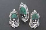 Malachite pendant filigree STERLING SILVER 925