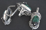 Malachite pendant filigree STERLING SILVER 925