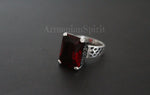 Earrings and ring Sterling silver 925 Ruby red stone