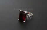 Earrings and ring Sterling silver 925 Ruby red stone