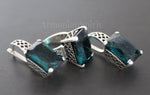 Earrings middle length Sterling silver 925 Teal turquoise stones
