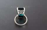 Ring Sterling silver 925 Teal turquoise stones