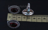 Earrings sterling silver 925 red topaz small