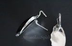 Black onyx Earrings Silver 925 Armenian jewelry floral