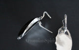 Black onyx Earrings Silver 925 Armenian jewelry floral