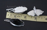 Black onyx Earrings Silver 925 Armenian jewelry floral