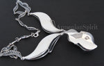Silver 925 necklace with large pendant gemstone pale green aventurine