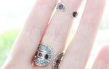Double rings SILVER 925 and enamel Red or black CHOOSE Full finger