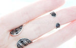Double rings SILVER 925 and enamel Red or black CHOOSE Full finger