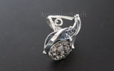 Earrings ring pendant sterling silver 925 with golden pyrite gemstone