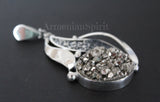 Earrings ring pendant sterling silver 925 with golden pyrite gemstone