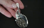 Earrings ring pendant sterling silver 925 with golden pyrite gemstone