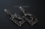 Black earrings Sterling silver 925 Luxury jewelry marcasite
