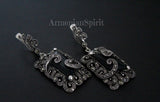 Black earrings Sterling silver 925 Luxury jewelry marcasite