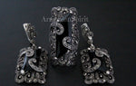 Black earrings Sterling silver 925 Luxury jewelry marcasite