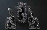 Black earrings Sterling silver 925 Luxury jewelry marcasite