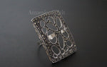 SET jewelry 925 SILVER Marcasite Large ring earrings