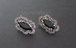 Earrings and ring sterling silver 925 marcasite jewelry Black topaz